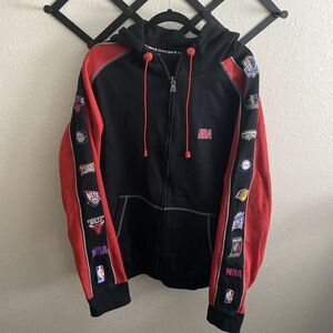 NBA OUNK Hoodie Zip Sweatshirt Team Logos RARE  Vintage Size Men’s 3XL *fits 2XL